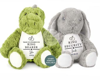 Ring Security Personalised Teddy Gift, Gifts for Ring Bearer, Ring Security Thank You Gift, Thank you for being our Ring Security Boy