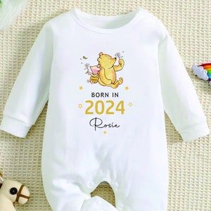 Personalised Born in 2025 Baby Outfit Coming Home New Baby Arrival Vest Rompersuit Green