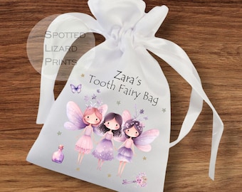 tooth fairy bag, personalised tooth bag, tooth fairy pouch, kids tooth bag, tooth fairy gift, fairy bag, tooth keepsake, tooth fairy