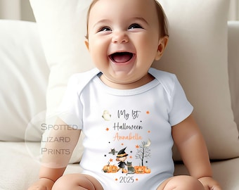 Conjunto personalizado para el primer Halloween del bebé, pijama para el primer Halloween del bebé, chaleco personalizado para Halloween del bebé, disfraz de Halloween para bebé, regalo para bebé