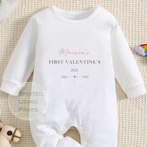Personalised My First Valentines Sleepsuit/vest Baby Girl / Boy Outfit First Valentines 1st Valentines - Valentines Day