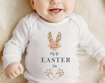 Personalised My First Easter Sleepsuit, Vest Baby Girl / Boy Outfit First Easter 1st Easter - Easter