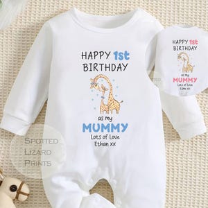 ママお誕生日おめでとう、ママになって1歳の誕生日、スリープスーツ ベビー 成長ボディスーツ ベスト、ママの誕生日、ママの誕生日