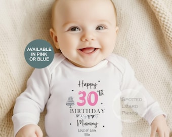 Happy 30th Birthday MUMMY Baby Girl / Boy Outfit (First Birthday 1st Birthday Mummy Mum Birthday l New Mum Gift | Love My Mum)