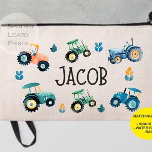 Trousse personnalisée pour garçons - Trousse d'école - Trousses d'enfants - Retour à l'école - Cartable - Tracteurs - Ferme