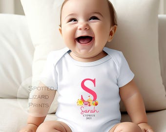 Personalised My First Holiday Outfit | Baby Travel Outfit with Name | First Holiday Baby Grow | Kids Airport Outfit | Holiday Keepsake