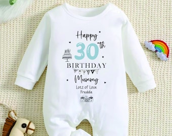 Happy 30th Birthday MUMMY Baby Girl / Boy Outfit (First Birthday 1st Birthday Mummy Mum Birthday l New Mum Gift | Love My Mum)