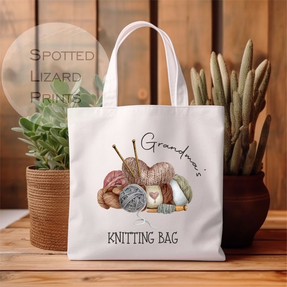 Personalised Knitting Bag - Grandma's Knitting Bag - Nannies Knitting Bag - Craft Bag - Gift for Nan - Love to Knit - Knit Bag - Gift Bag