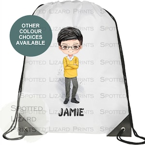 Cartable personnalisé pour garçon, cordon de serrage pour la rentrée des classes, sac avec personnage garçon/uniforme scolaire personnalisé - Cartable assorti