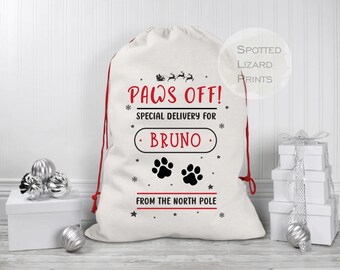 Personalised Santa Sack, Custom Christmas Gift Sack, Large Santa Bag with Name, pets Christmas Present Sack, Personalised Christmas Sack