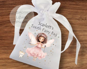 tooth fairy bag, personalised tooth bag, tooth fairy pouch, kids tooth bag, tooth fairy gift, fairy bag, tooth keepsake, tooth fairy