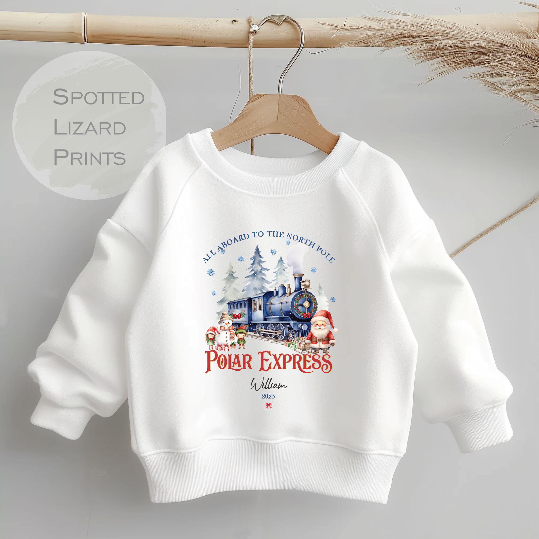 Personalised Polar Express Kids Sweatshirt - Christmas Sweatshirt - Polar Express Sweatshirt - All aboard Polar Express Train