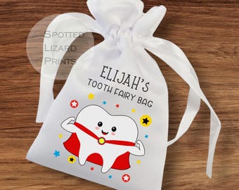 tooth fairy bag, personalised tooth bag, tooth fairy pouch, kids tooth bag, tooth fairy gift, fairy bag, tooth keepsake, tooth fairy