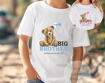 Personalised Promoted to Big Brother T Shirt | Pregnancy Announcement Shirt Boy | Big Brother Reveal Outfit | Sibling Announcement |  Kids