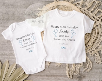 Happy 40th Birthday DADDY Baby Outfit für Mädchen / Jungen (Erster Geburtstag 1. Geburtstag Daddy Dad Geburtstag l New Dad Geschenk | Love My Dad)