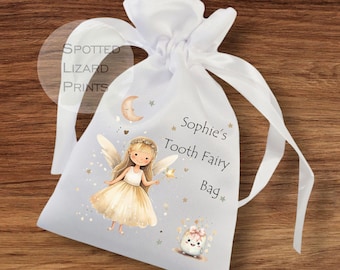tooth fairy bag, personalised tooth bag, tooth fairy pouch, kids tooth bag, tooth fairy gift, fairy bag, tooth keepsake, tooth fairy