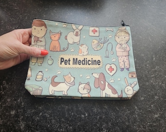Bolsa para medicamentos de mascotas, organizador de pastillas para perros, bolsa de viaje para guardar medicamentos y pastillas para perros, bolsa de aseo para mascotas