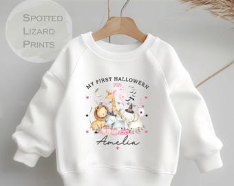 Sweat personnalisé pour bébé d'Halloween, cadeau de déguisement d'Halloween pour bébé pyjama personnalisé pour premier Halloween, gilet d'Halloween Des bonbons ou un sort
