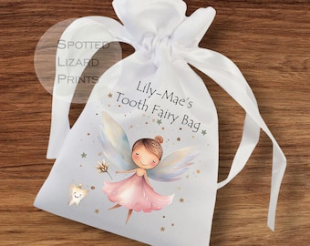 Personalised Tooth Fairy Bags, Tooth Fairy pouch, Lost tooth bag, First Tooth, Girls and Boys Tooth Fairy Bag