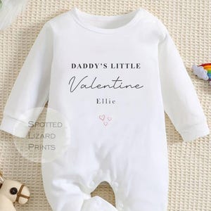Personalised DADDY&#39;S Little Valentine&#39;s Day Baby Vest - Baby Valentine&#39;s Day Outfit - Valentine&#39;s Babygrow - First Valentines Day Outfit