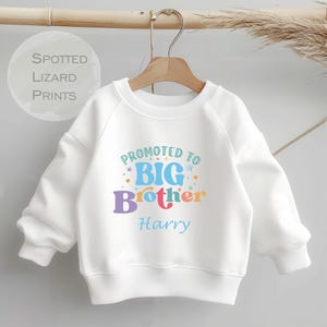 Big Brother Kids Sweatshirt - Brothers Toddler Clothing - Cute Jumper - Siblings Gift Idea - Older Brother Pastel Colours Sweatshirt