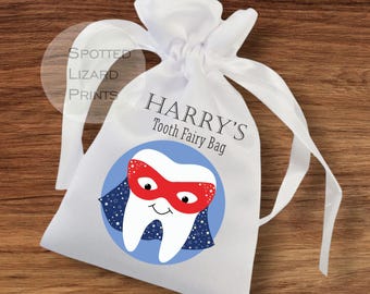 tooth fairy bag, personalised tooth bag, tooth fairy pouch, kids tooth bag, tooth fairy gift, fairy bag, tooth keepsake, tooth fairy