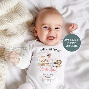 Happy 60th Birthday Grandad, 60th Birthday, My Grandad 60th Grandpa Birthday Papa Birthday, Sleepsuit Baby vest 50th 60th 70th 80th Birthday