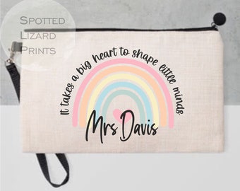 Personalised Teacher Pencil Case UK, Thank You Teacher Gift, Teaching Assistant Gift, End of Term Present, Custom Name Teacher Appreciation