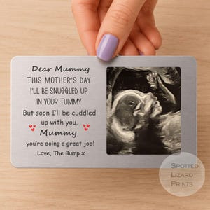 Personalized Wallet Card, Baby Scan Photo Keepsake, New Mum Card, New Mom Gift Idea, Mothers Day Gift from Bump, Ultrasound Pregnancy Gift