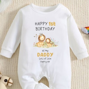 Happy Birthday Daddy Babygrow - Personalisierte Babyweste - Alles Gute zum Geburtstag Daddy - Geburtstagsnachricht - Happy Birthday Dad - Geburtstagswünsche