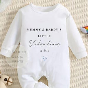 Personalised Daddy&#39;s / Mummy&#39;s Little Valentine Baby Vest - Baby Valentine&#39;s Day Outfit - Valentine&#39;s Babygrow - First Valentines Day Outfit