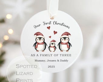 Personalised Family Christmas Bauble | Custom Family Names Ornament | Christmas Tree Decoration | Ceramic Christmas Keepsake | Family