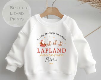 Personalised Lapland Sweatshirt 2026, Matching Family Lapland Outfit, Kids Lapland Jumper, Lapland Trip Clothing Baby Vest Sleepsuit T-Shirt