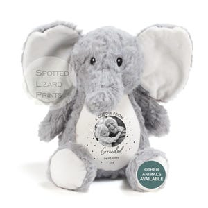 Personalised Remembrance Teddy with Photo, Photo Gift Soft Toys for Kids, Birthday Gift, Custom Teddy Gift Girl Boy Grandkids, New baby Gift
