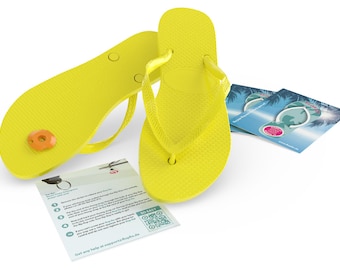 flop fix transparent - Reparatur Kit für kaputte Riemen von Flip Flops und Zehentrennern aus Gummi, Kautschuk oder PVC