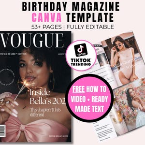 Birthday Magazine Template: Personalized Photo Keepsake Gift (Canva Digital Download)
