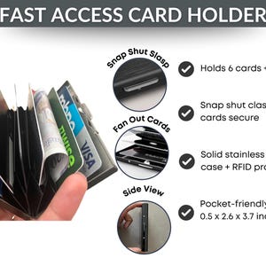 Metal Card Holder For Men and Women, Rfid Blocking Wallet, Metal Pocket Wallet, Minimalist Wallet, Credit Card Holder
