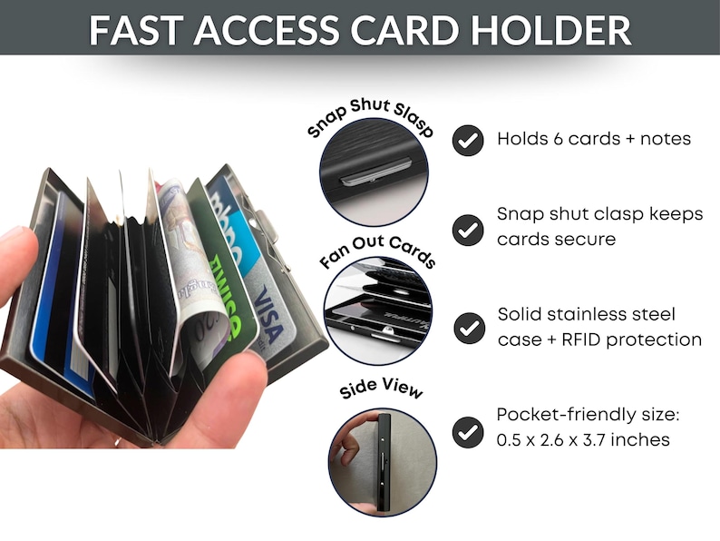 Metal Card Holder For Men and Women, Rfid Blocking Wallet, Metal Pocket Wallet, Minimalist Wallet, Credit Card Holder