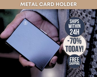 Metal Card Holder For Men and Women, Rfid Blocking Smart Wallet, Metal Pocket Wallet, Minimalist Wallet, Credit Card Holder