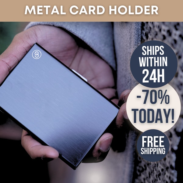 Metal Card Holder For Men and Women, Rfid Blocking Smart Wallet, Metal Pocket Wallet, Minimalist Wallet, Credit Card Holder