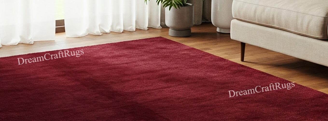 Red Tuft Rug Hand-tufted Deep Red Wool Rug: Modern Living Room Carpet, Personalize ...