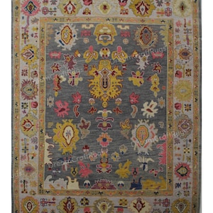 Hand-Knotted Wool Oushak Rug: 8x10 Living Room Area Rug