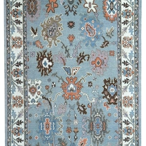 Hand-Knotted Wool Oushak Rug: Turkish Style, 8x10 Area Rug