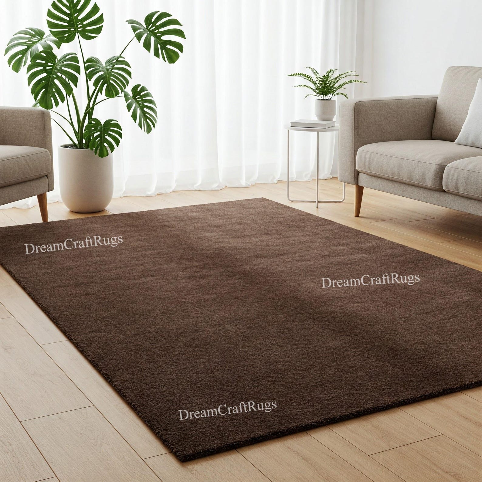 Deep Brown Rug Hand Tufted Wool Area Rug: Deep Brown Modern Carpet - Etsy