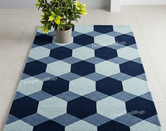 Modern Hand Tufted Blue/Sky blue, 100% Woolen Area Rug for Living Room, Bedroom, Dining Hall, Custom Rugs -Available in All Sizes 8*10 9*12