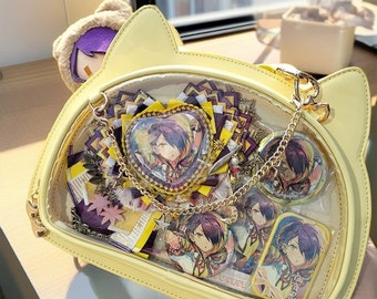 Sac à bandoulière Ita, sac Ita anime, sac messager Ita, sac présentoir à épingles, épingle pour sac, sac transparent, sac à épingles en émail, cadeau pour elle, joli sac Ita