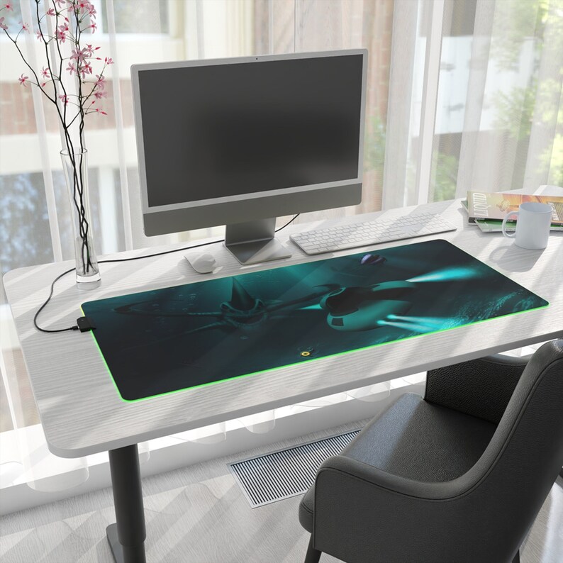 Subnautica Desk Mat, Gaming Mousepad, LED RGB Gaming Desk Pad, Four