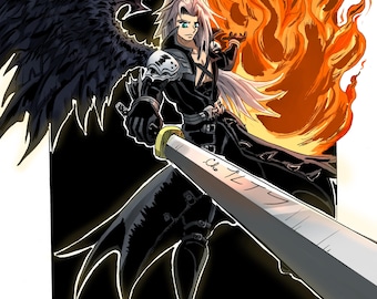 Ilustración de alta resolución de Sephiroth de Final Fantasy VII