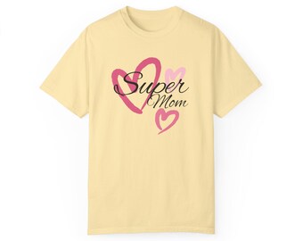 Maglietta Super Mamma con cuori, Compleanno Mamma, Con Amore Mamma