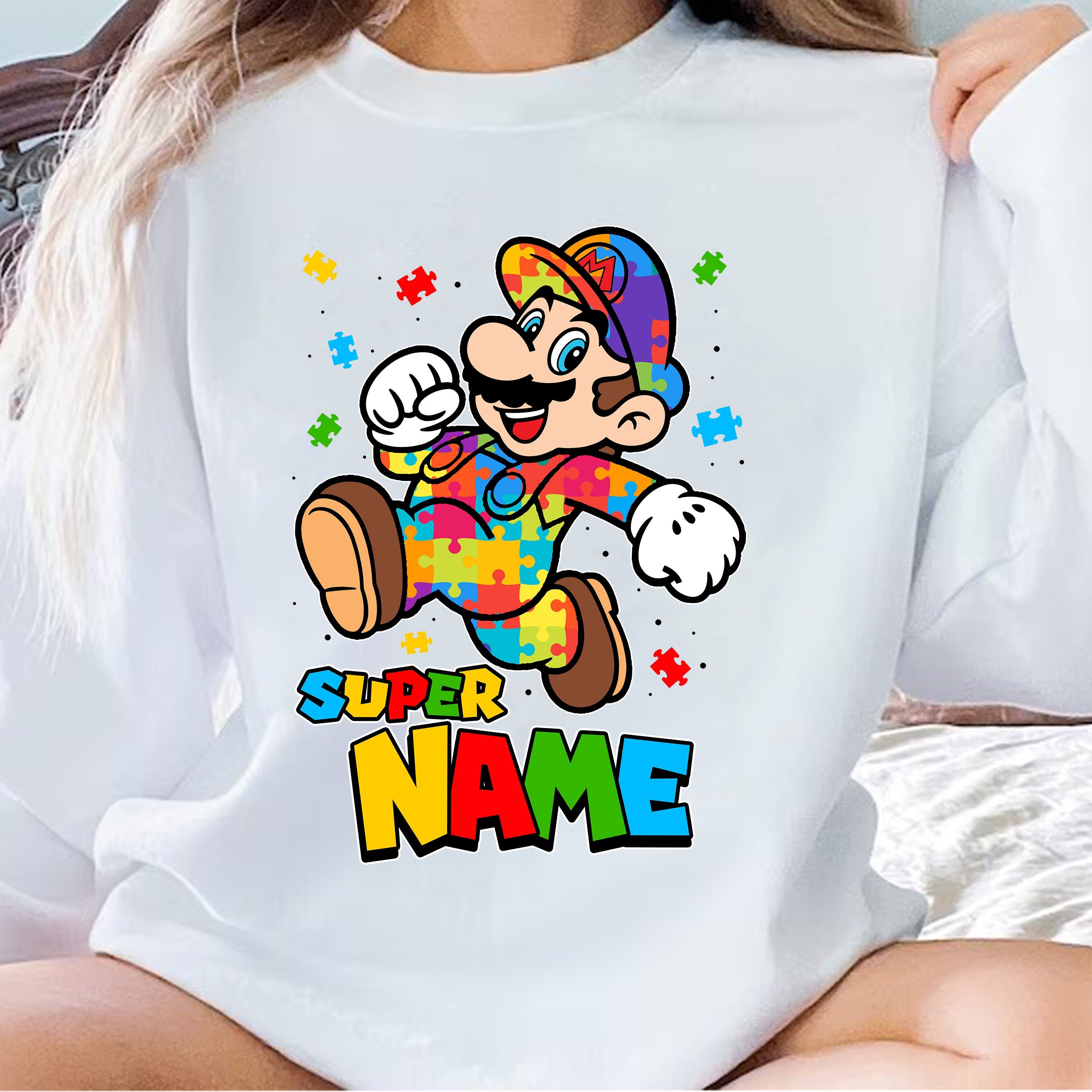 Personalized Super Mario Shirt Mario Autism Shirt Autism Etsy